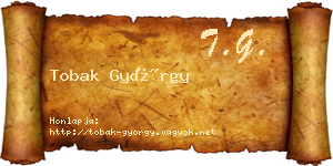 Tobak György névjegykártya